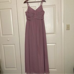 Azazie Vintage Mauve Blake Dress Sleeveless Lace Chiffon A-Line Pleated Purple